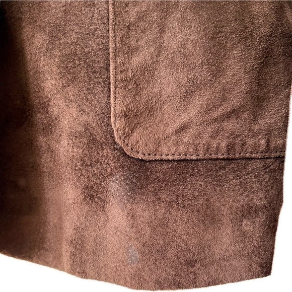 GUC! - KENNETH COLE REACTION Womans Brown Suede Leather Blazer Jacket Size Small - Picture 3 of 9